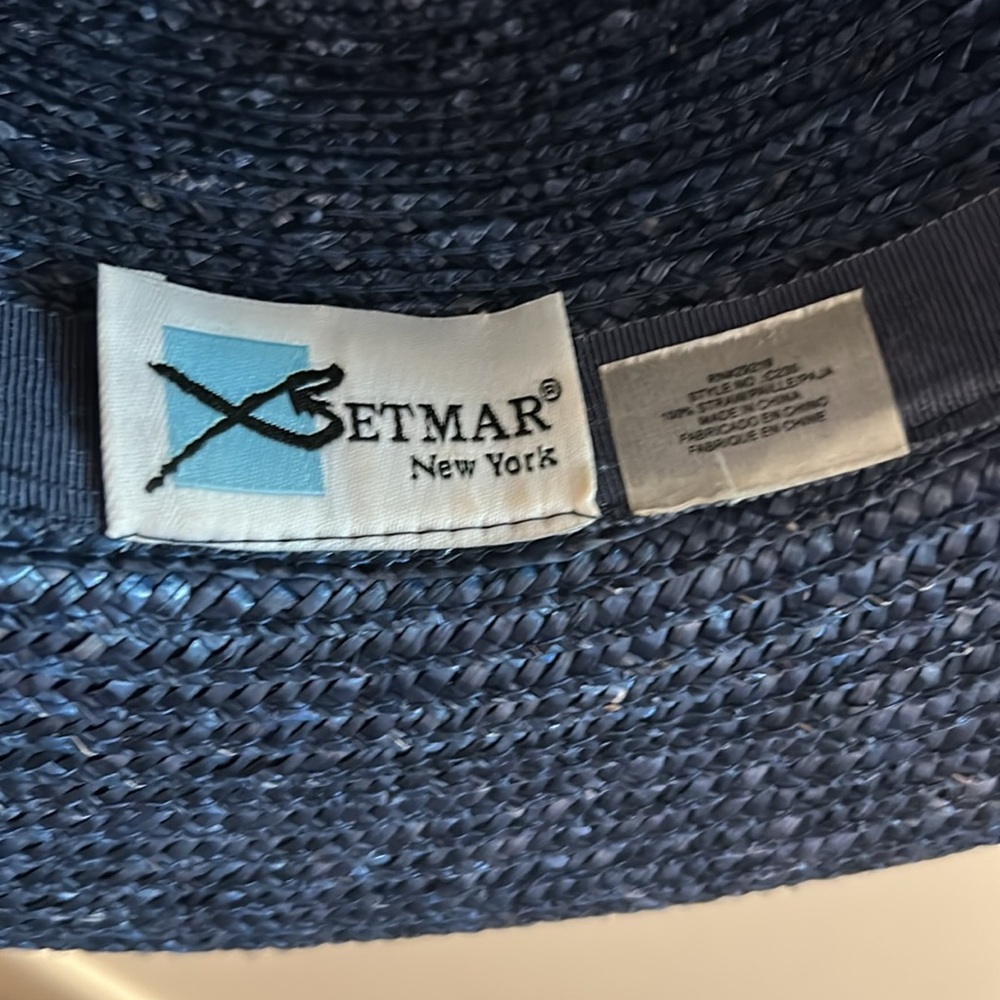 Betmar New York hat navy straw sun hat with bow detail - Picture 6 of 6